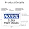 Signmission Clean Your Tables, 10 in W x Rectangle, Aluminum OS-2PACK-NS-A-710-L-10642 - alternate 3